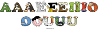 aaaeeeiiio-oouuu animal word art