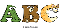 abc animal word art