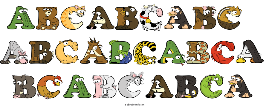 Abcabcabc  Abcabcabca Bcabcabca animal word art spelling Abcabcabc  Abcabcabca Bcabcabca with Alphabetimals - cartoon alphabet animals