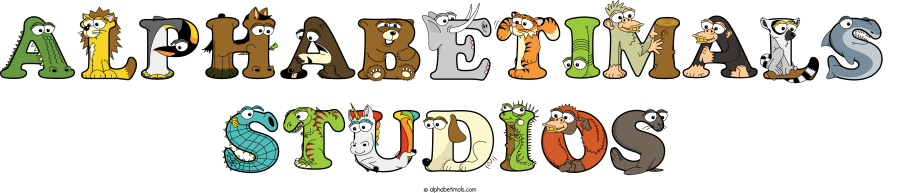 Alphabetimals Studios animal word art spelling Alphabetimals Studios with Alphabetimals - cartoon alphabet animals
