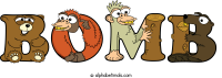 bomb animal word art