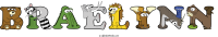 braelynn spelled using animal alphabet letters