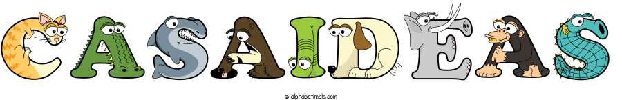 Casaideas animal word art spelling Casaideas with Alphabetimals - cartoon alphabet animals