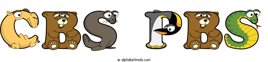 Cbs Pbs animal word art spelling Cbs Pbs with Alphabetimals - cartoon alphabet animals