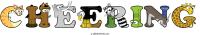 cheering animal word art