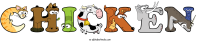 chicken animal word art
