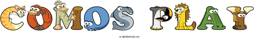 Comos Play animal word art spelling Comos Play with Alphabetimals - cartoon alphabet animals