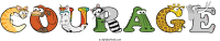 courage animal word art