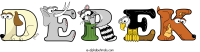 derek animal word art