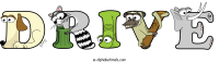 drive animal word art
