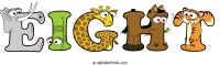 eight animal word art
