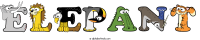 elepant animal word art