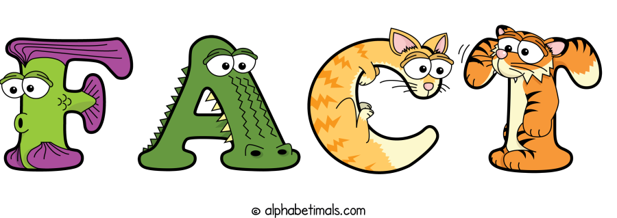 Fact animal word art spelling Fact with Alphabetimals - cartoon alphabet animals