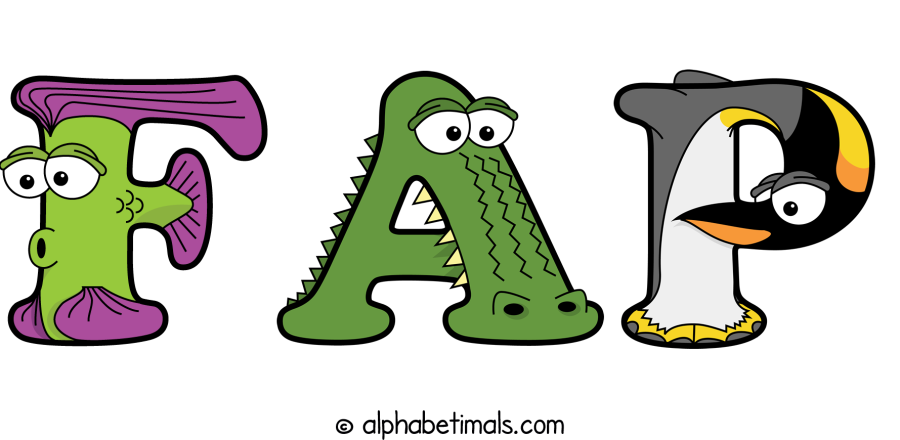 Fap animal word art spelling Fap with Alphabetimals - cartoon alphabet animals