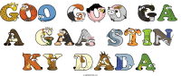 goo-goo-ga-a-gaa-stin-ky-dada animal word art
