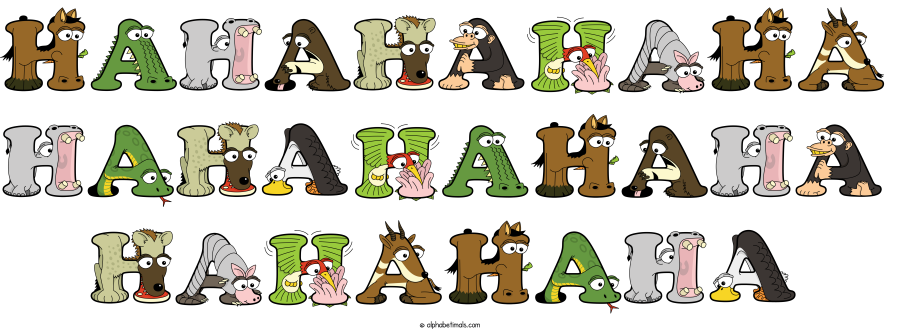 Hahahahaha Hahahahaha Hahahaha animal word art spelling Hahahahaha Hahahahaha Hahahaha with Alphabetimals - cartoon alphabet animals