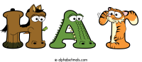 hat animal word art