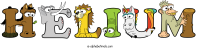 helium animal word art