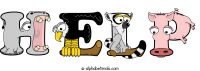 help animal word art
