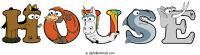 house animal word art