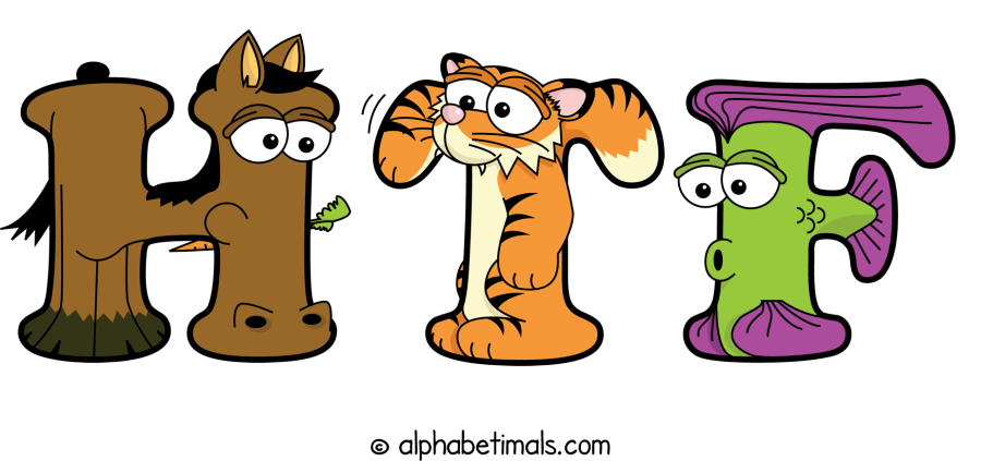 Htf animal word art spelling Htf with Alphabetimals - cartoon alphabet animals