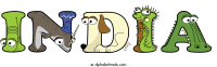 india animal word art