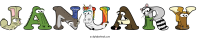 january animal word art