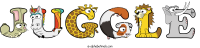 juggle animal word art