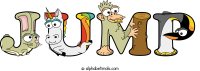 jump animal word art