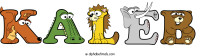 kaleb spelled using animal alphabet letters