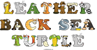 leather-back-sea-turtle animal word art