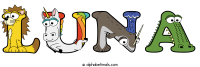 luna animal word art