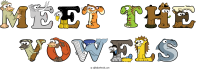 meet-the-vowels animal word art
