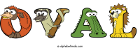 oval animal word art