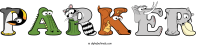 parker spelled using animal alphabet letters