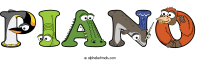 piano animal word art