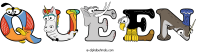 queen animal word art