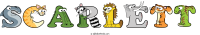scarlett animal word art