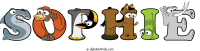 sophie animal word art