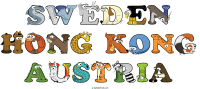 sweden-hong-kong-austria animal word art