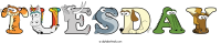 tuesday animal word art