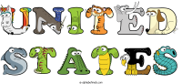 united-states animal word art