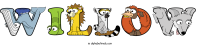 willow animal word art