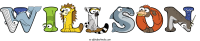 willson spelled using animal alphabet letters