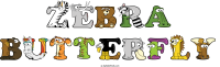 zebra-butterfly animal word art