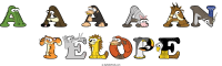 a-a-a-a-an-telope animal word art