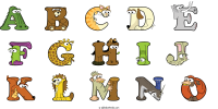 a-b-c-d-e--f-g-h-i-j--k-l-m-n-o animal word art