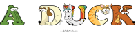 a-duck animal word art