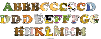 abbbcccccd-dddeefffgg-hhklmmm spelled using animal alphabet letters