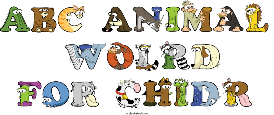 Abc Animal  Wolrd For Chidr animal word art spelling Abc Animal  Wolrd For Chidr with Alphabetimals - cartoon alphabet animals